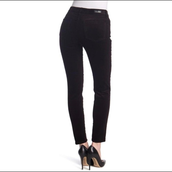 Kut From The Kloth Diana Black Velvet Skinny Pants LIKE NEW - Picture 2 of 8